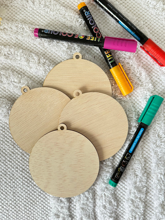 Wooden Blank Ornaments (10pk)